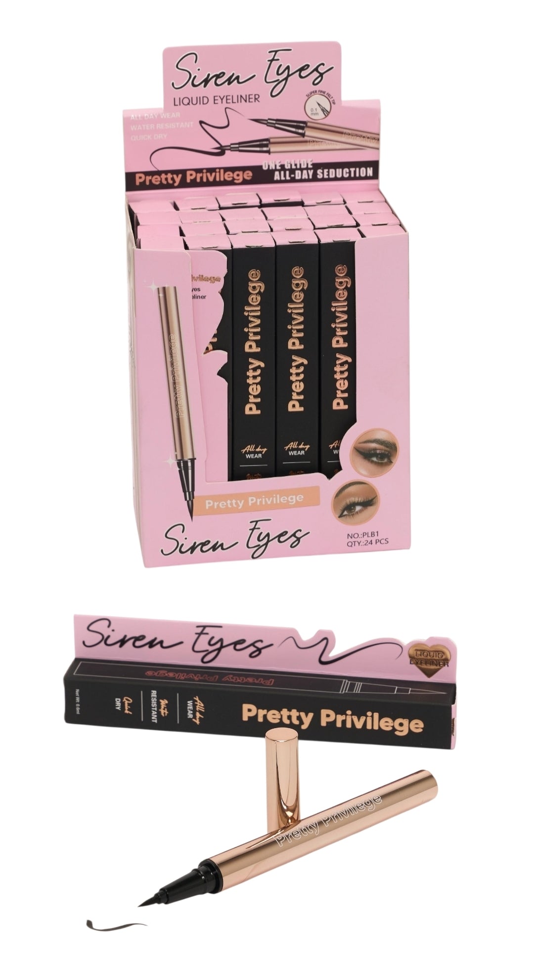 PRETTY PRIVILEGE Siren Eyes Liquid Liner / 24pcs Display