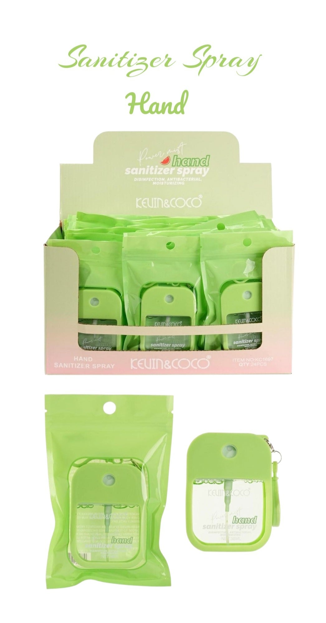 KEVIN&COCO Watermelon Hand Sanitizer Spray / 24pcs Display