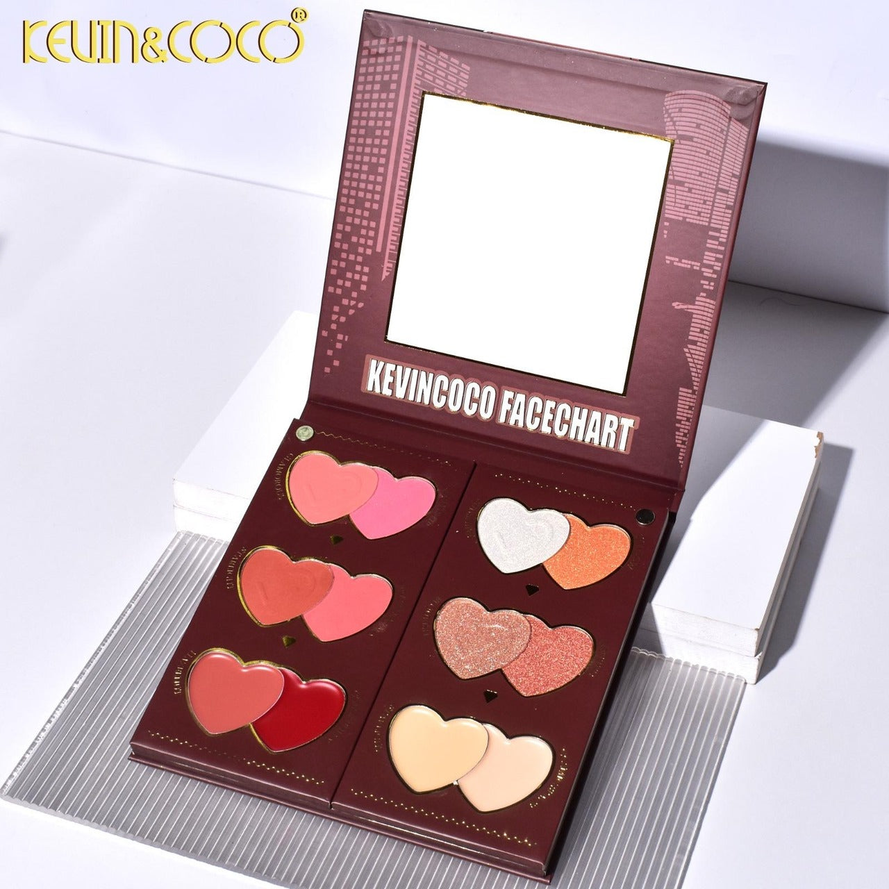 KEVIN&COCO FaceChart Eyeshadow - Concealer - Highlighter & Blush
