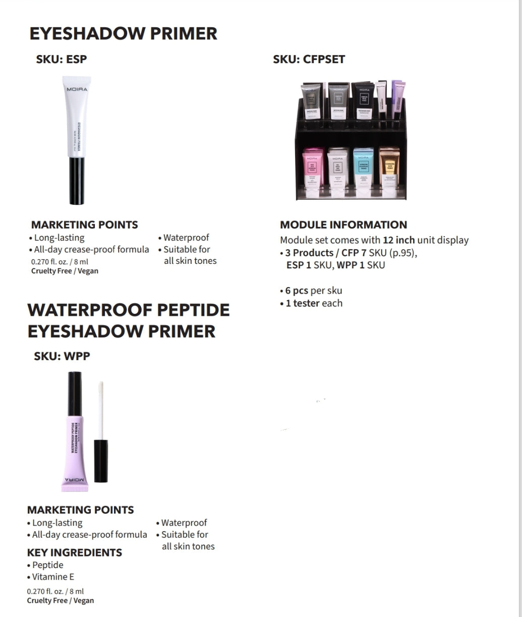 MOIRA Complete Face Primer  w/Display 54pcs Display + Tester