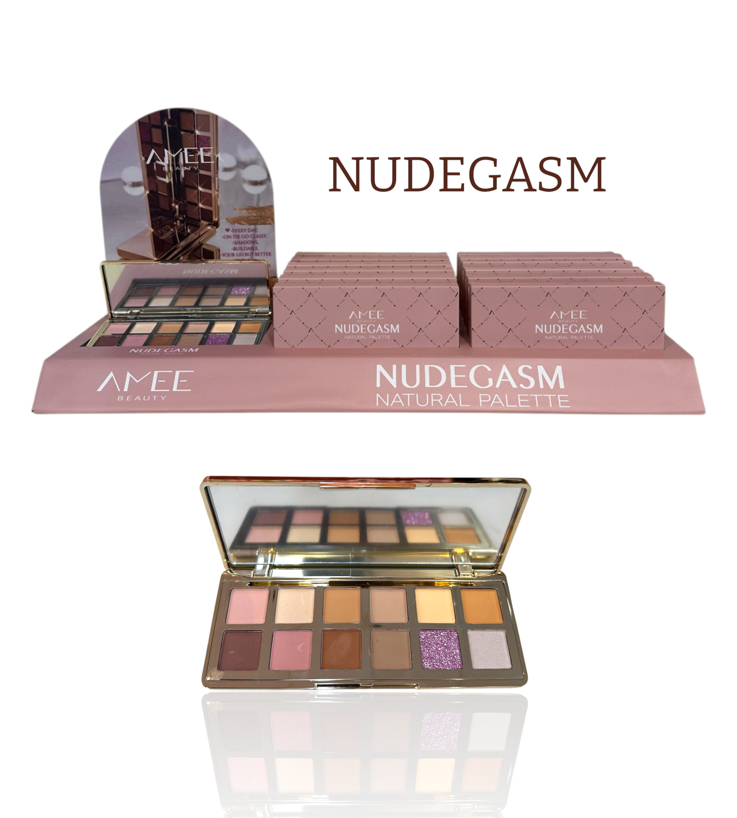AMEE BEAUTY NudeGasm Shadow Palette w/Display  12pcs + Tester