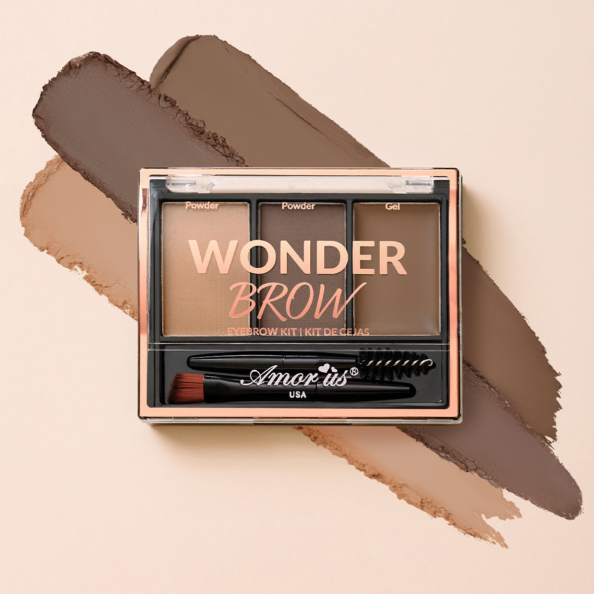 Amorus - Crema y Polvo de Gel para Cejas Wonder #CO-EBPDN - Expositor de 24 unidades