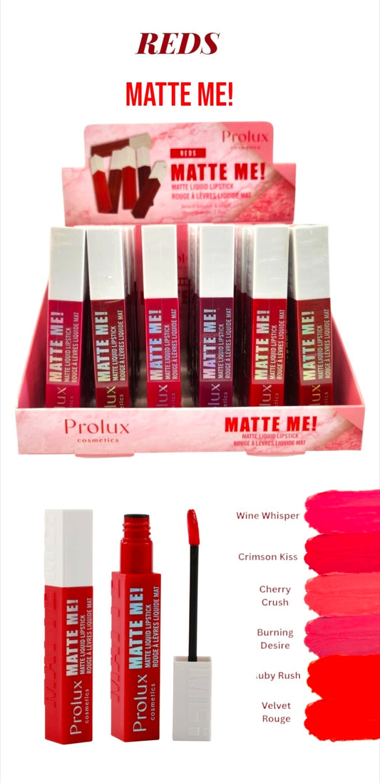 PROLUX Reds Matte Me Liquid Lipstick / 24pcs Display