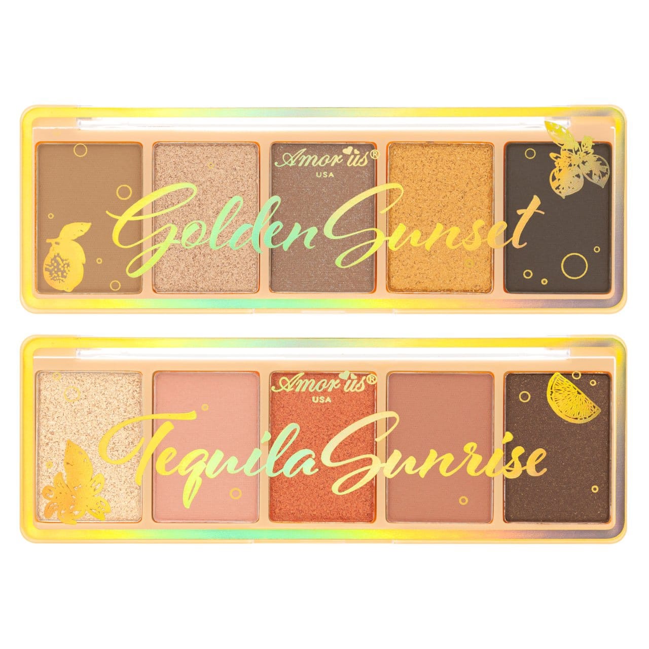 AMORUS - GOLDEN SUNSET & TEQUILA SUNRISE - EYESHADOW PALETTE / 12PCS DISPLAY