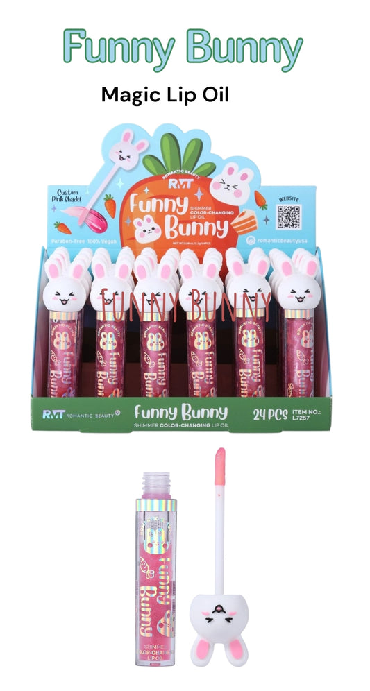 ROMANTIC BEAUTY Funny Bunny Shimmer Lip Oil / 24pcs Display