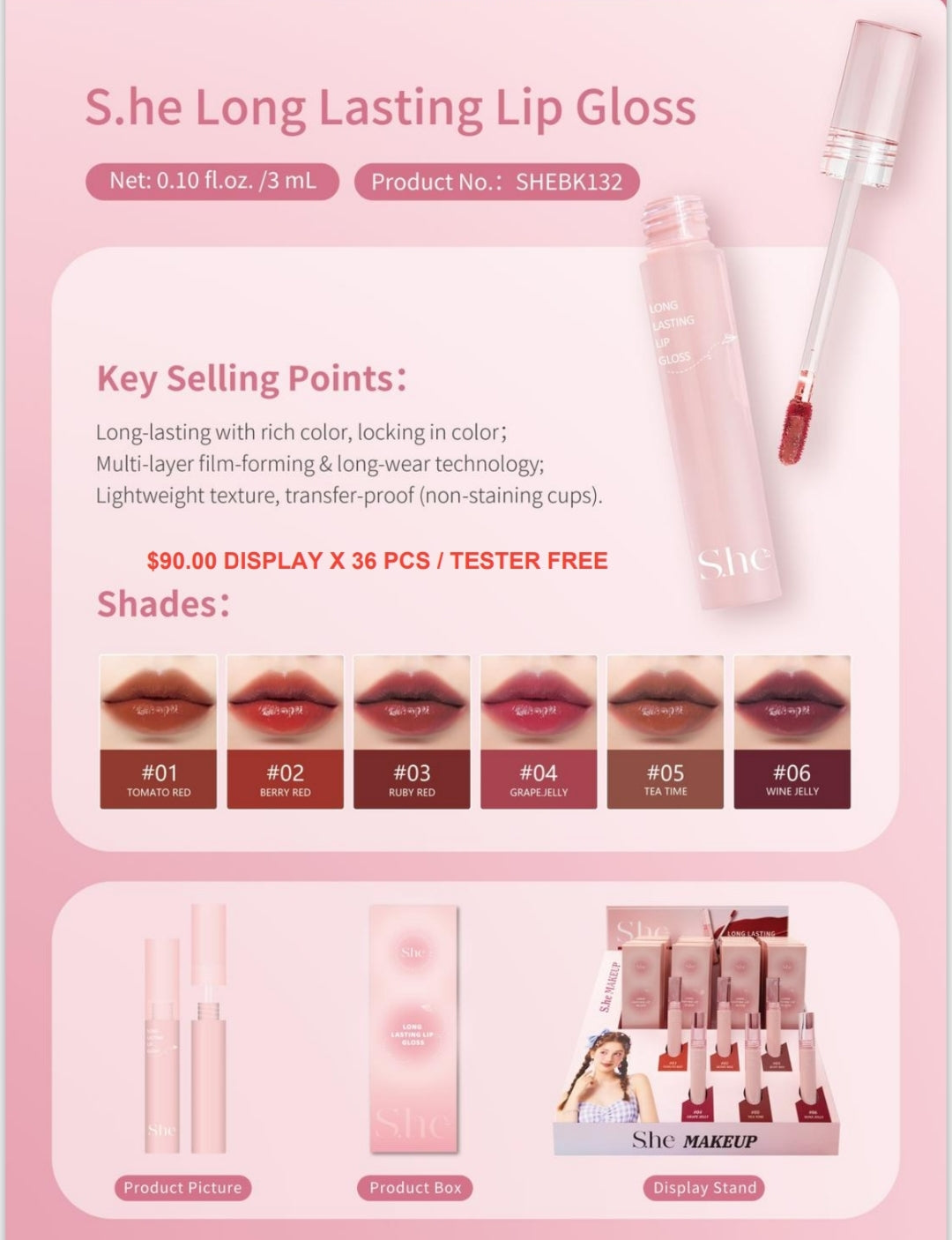 SHE MAKEUP Matching Floor Display Stand - Free