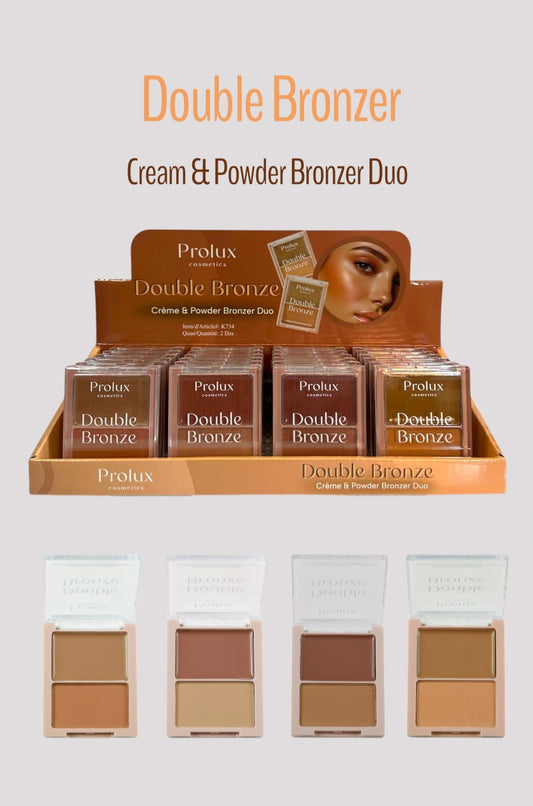 PROLUX Double Bronze Creme & Powder Bronzer duo / 24pcs Display