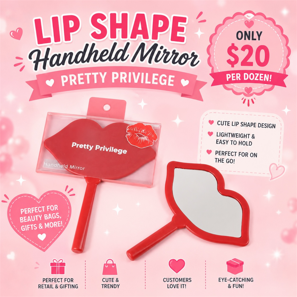 PRETTY PRIVILEGE Lip Shape Hand Mirror / 12pcs