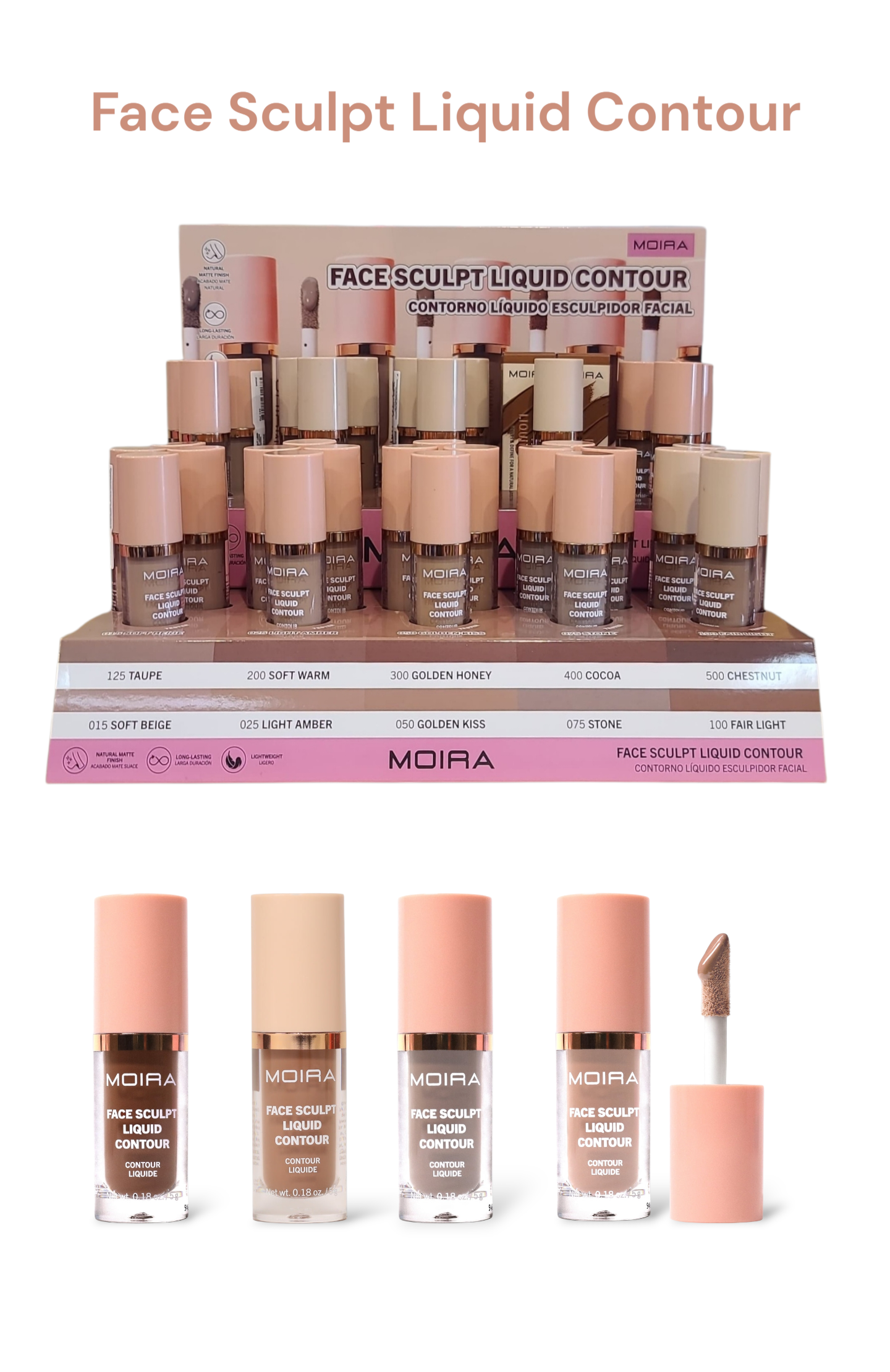 MOIRA Face Sculpt Liquid Contour  w/Display 30pcs + Tester