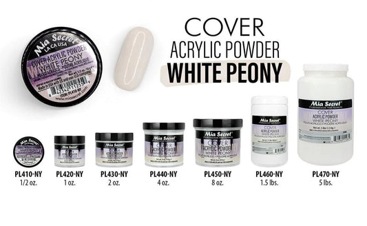 MIA SECRET - COVER WHITE PEONY ACRYLIC POWDER - PL440-NY