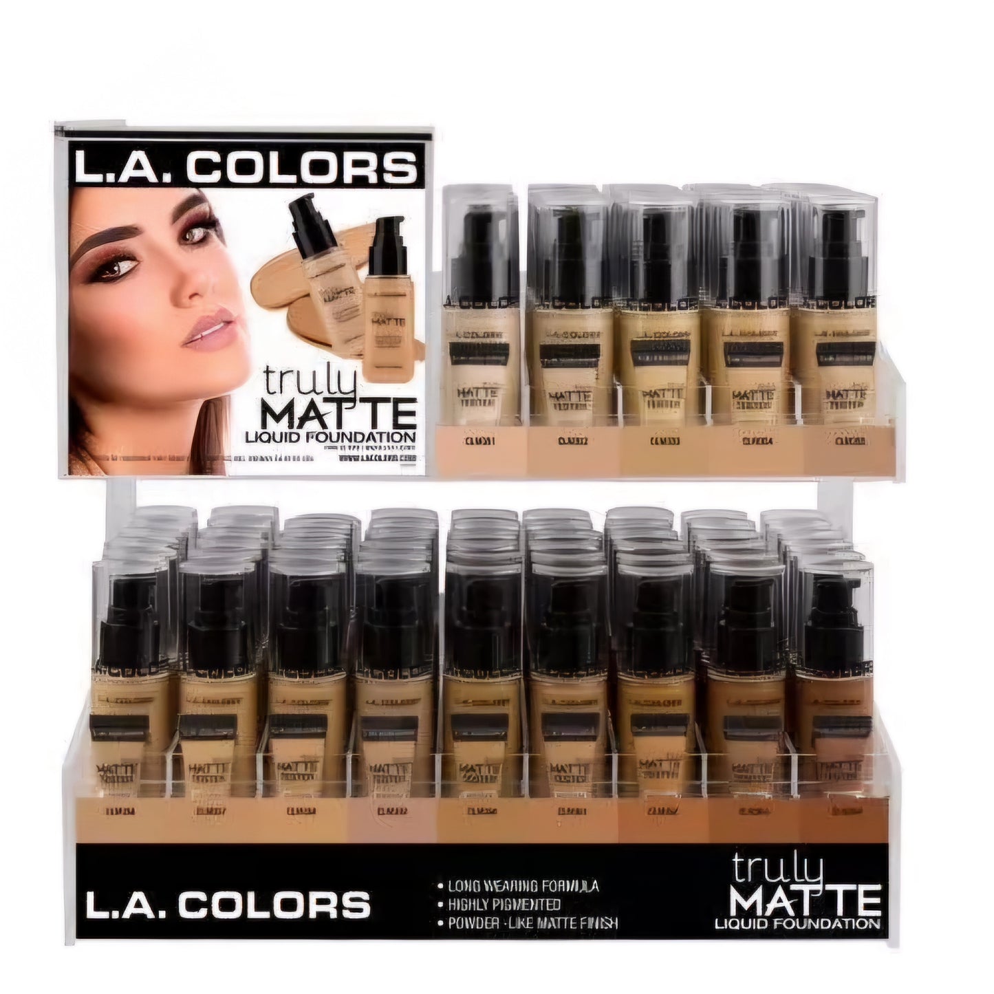 LA COLORS  CAD93.1 Truly Matte Foundation w/ Display / 126pcs display